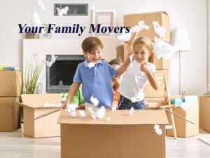 Two kids playing inside moving box