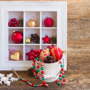 organize holiday decorations in storage